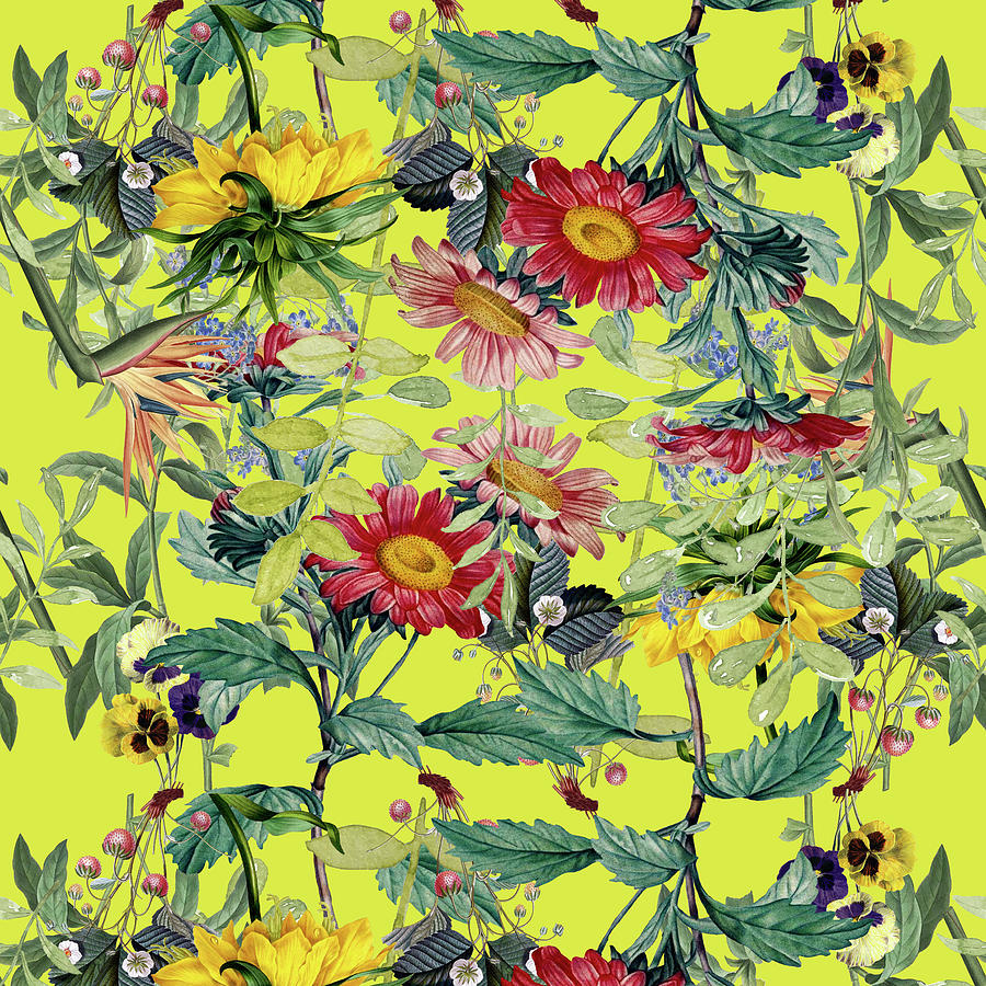 Vintage Flower Garden Digital Art by Nancy Merkle