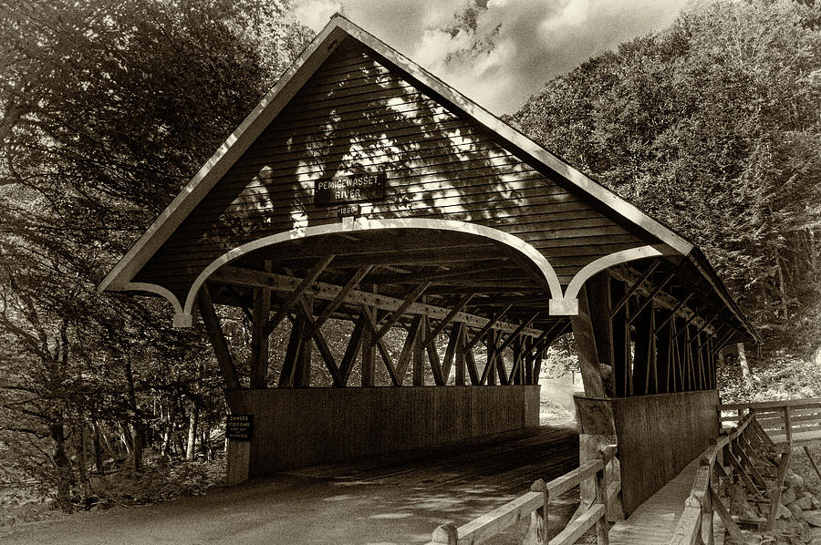 Vintage Flume Covered Bridge Photograph by Paul Mangold