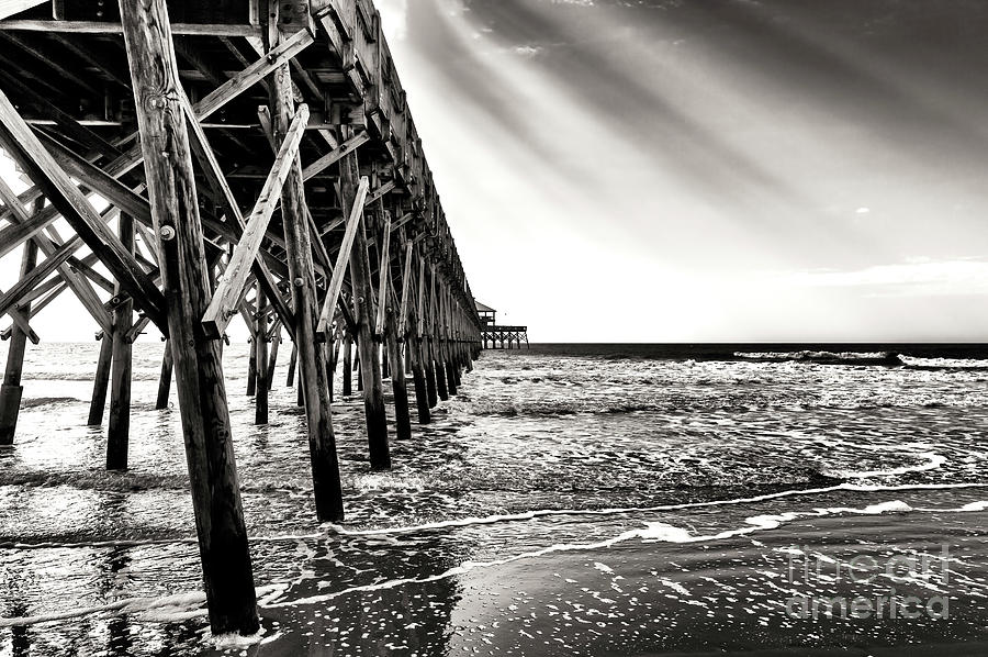 Vintage Folly Beach Pier in South Carolina Photograph by John Rizzuto