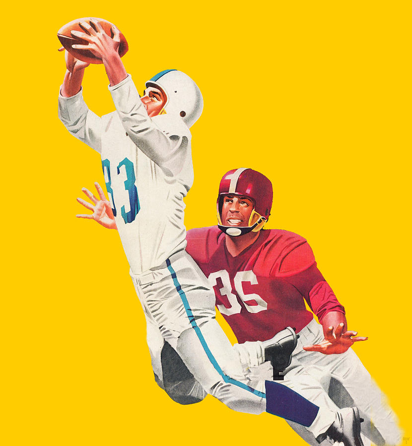 Vintage Football Catch Remix Art Mixed Media by Row One Brand