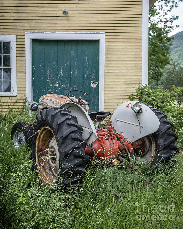 Vintage Ford Tractor Old Barn Vermont Photograph by Edward Fielding