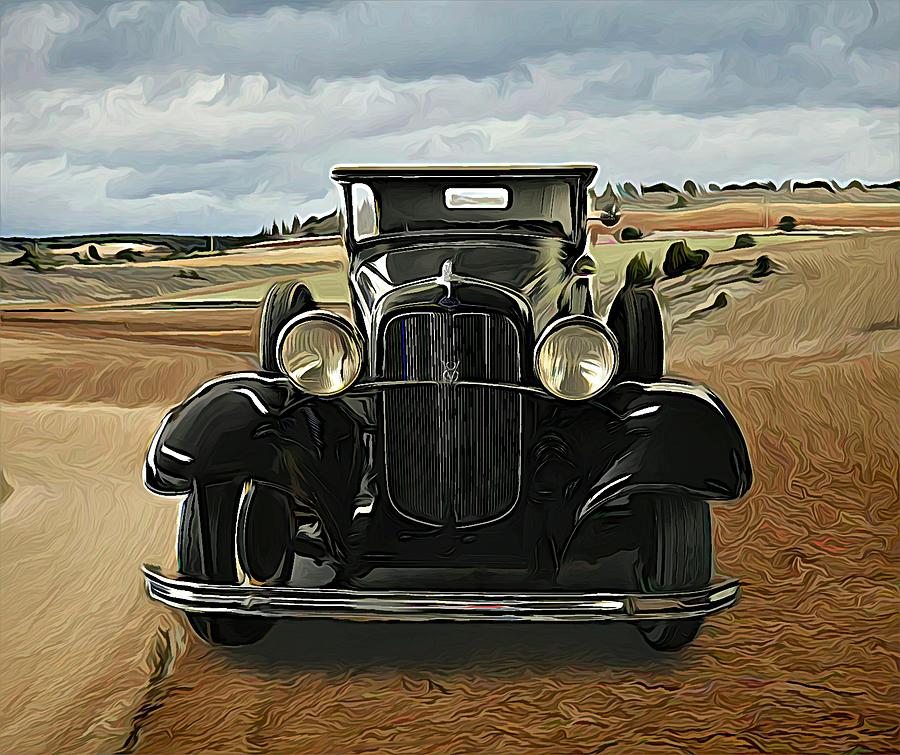 Vintage Ford V8 Coupe 1920s Classic Motorcar Mixed Media by Joan Stratton