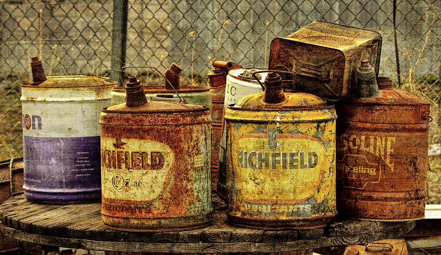 Vintage Gas Cans Photograph by Aurelia Schanzenbacher
