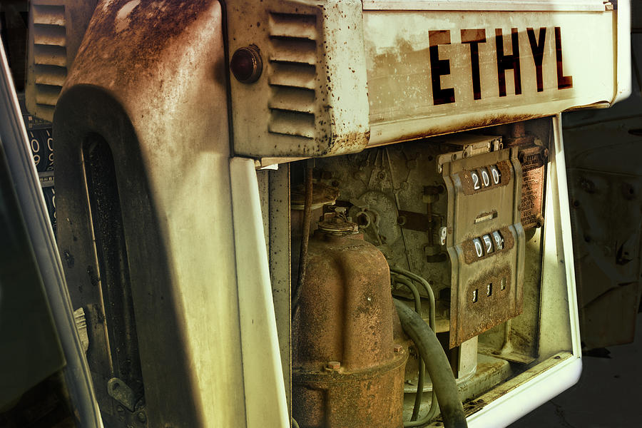 Vintage Gas Pump With Ethyl - photography Photograph by Ann Powell