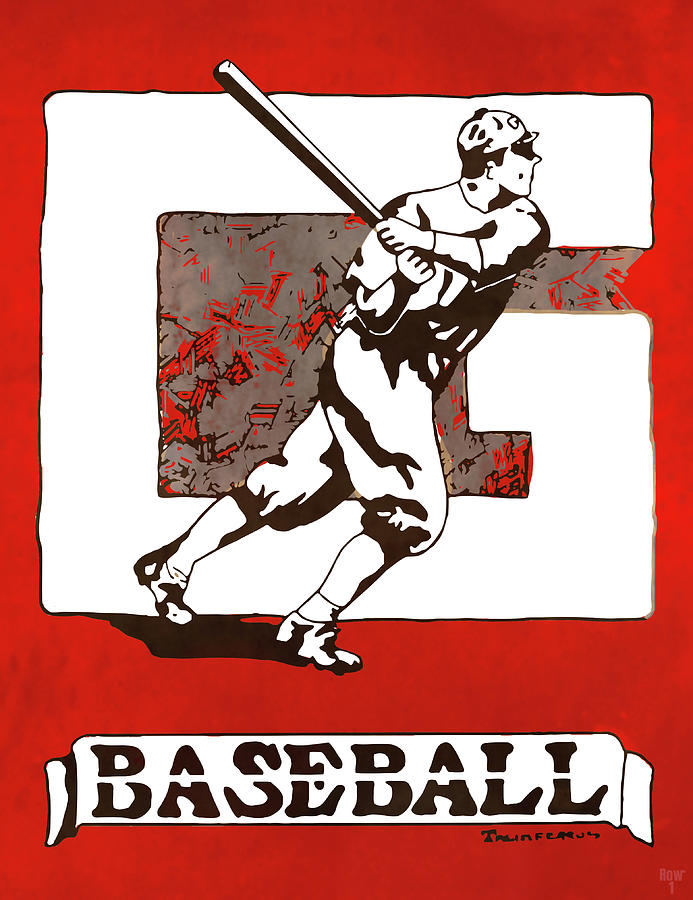 Vintage Georgia Baseball Art Mixed Media by Row One Brand
