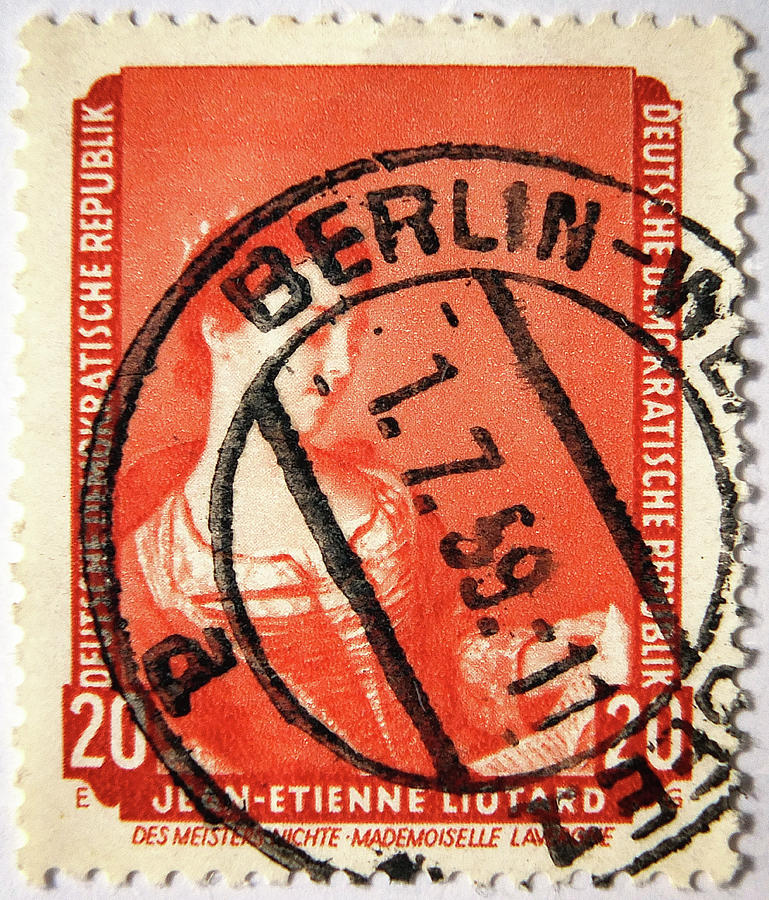 vintage german postage stamp - Berlin Photograph by Philip Openshaw