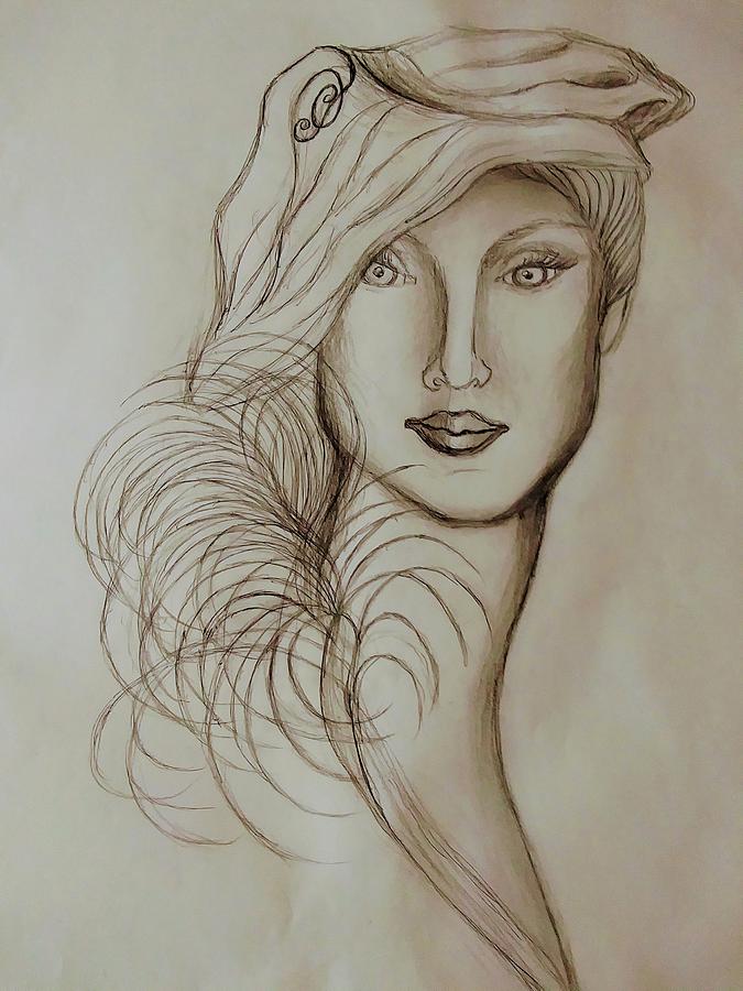 Vintage Glamour Drawing by Vivian Aaron