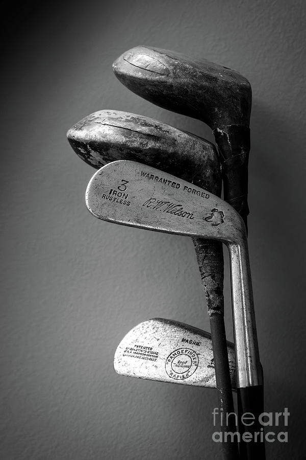 Vintage golf clubs Photograph by Delphimages Photo Creations
