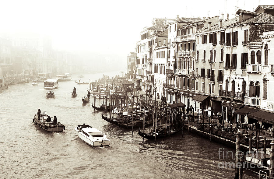Vintage Grand Canal Transportation in Venice Photograph by John Rizzuto