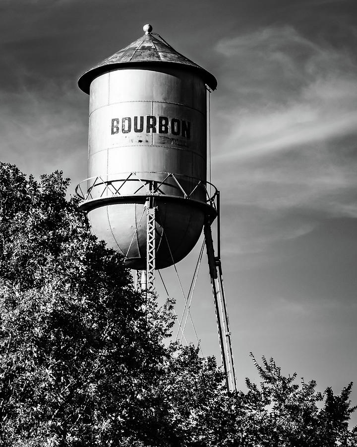 Vintage Grayscale Bourbon Tower Photograph