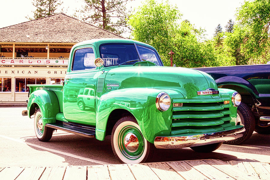 Vintage Green Pickup Truck Photograph