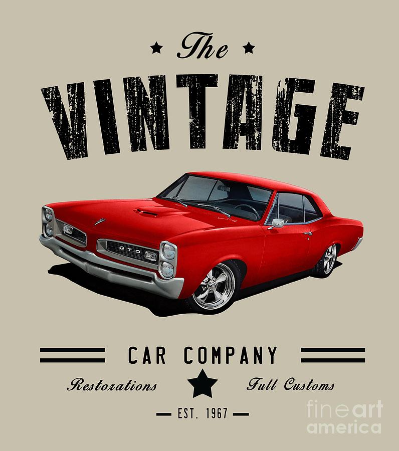 Vintage Mixed Media - Vintage GTO Red by Paul Kuras