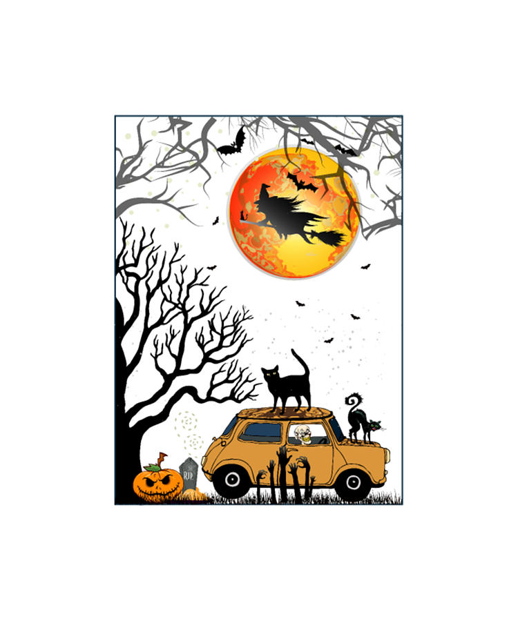 Vintage Halloween Pumpkin and Black Cat Digital Art by Tinh Tran Le ...