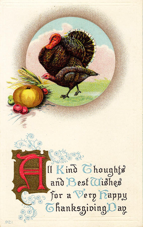 Vintage Happy Thanksgiving Greeting Photograph by Kristia Adams