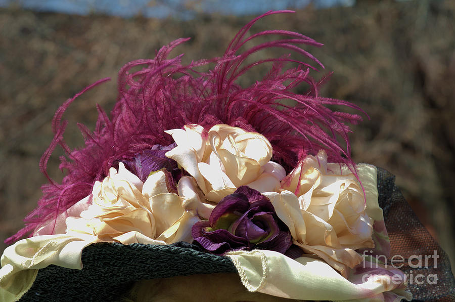 Vintage Hat With Fabric Roses Photograph by Kae Cheatham
