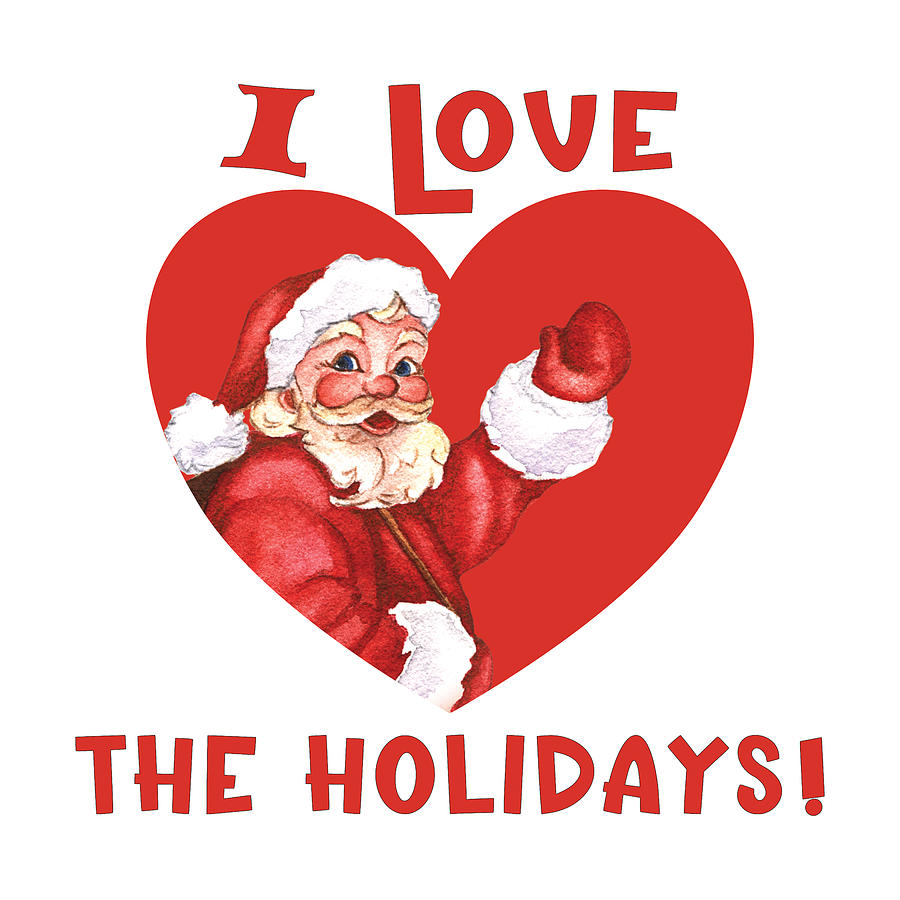 Vintage Holiday Santa Heart Digital Art by Bob Pardue