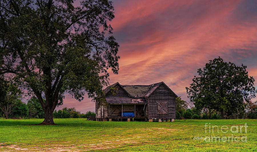 Vintage Homestead at Sunset Photograph by DB Hayes