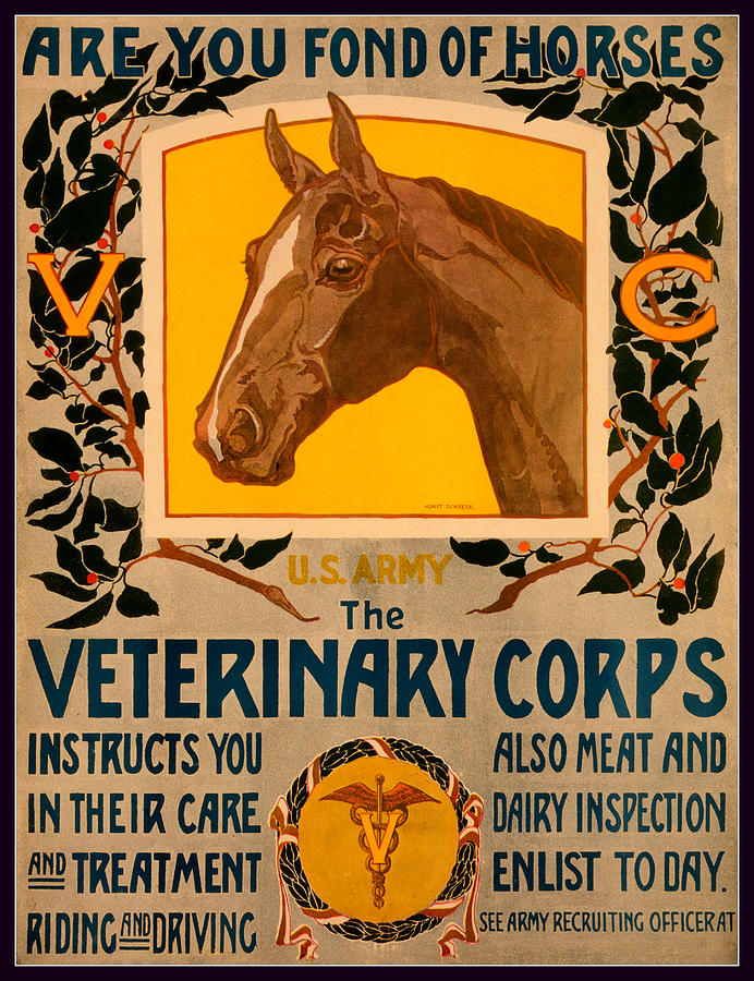 Vintage Horse Poster - 1919 Painting