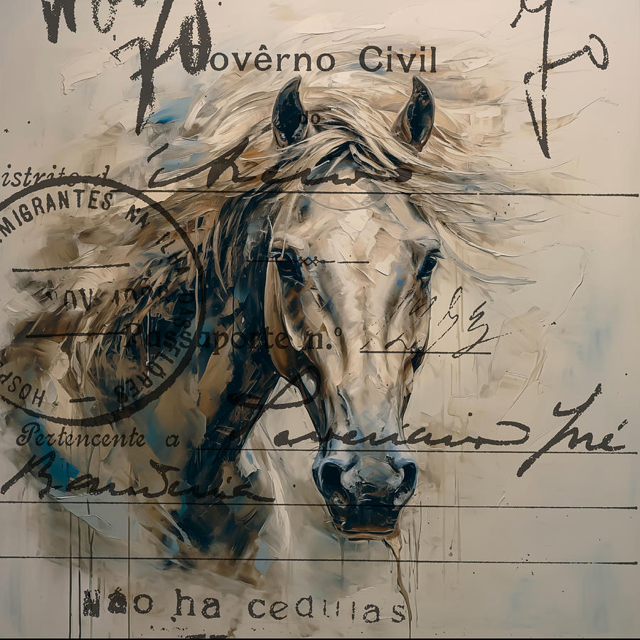 Vintage Horse  Digital Art by Virginia Folkman