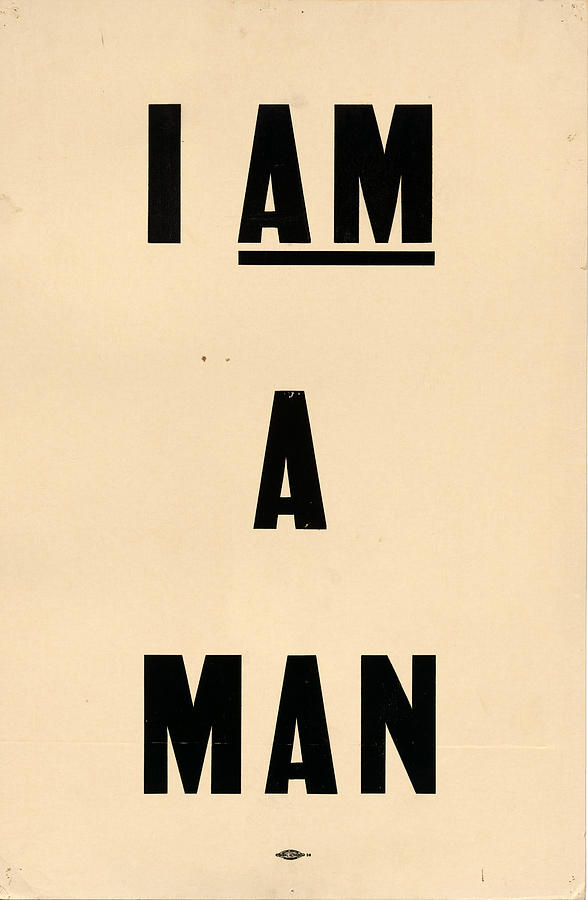 Vintage I Am A Man Sign Photograph By David Hinds