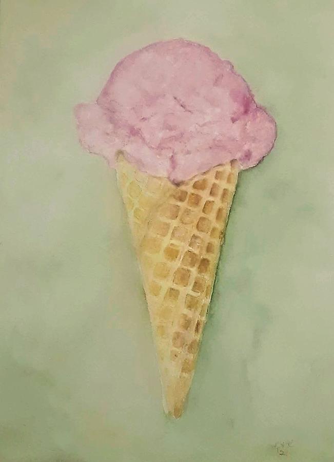 Vintage Ice Cream Cone Painting by Lee Ann Kuhn - Fine Art America