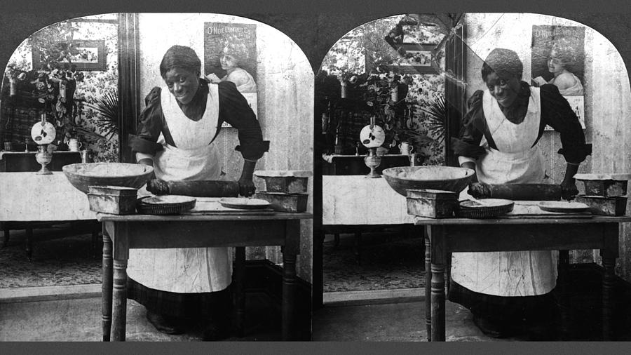 Vintage image of maid cooking Photograph by Thinkstock Images