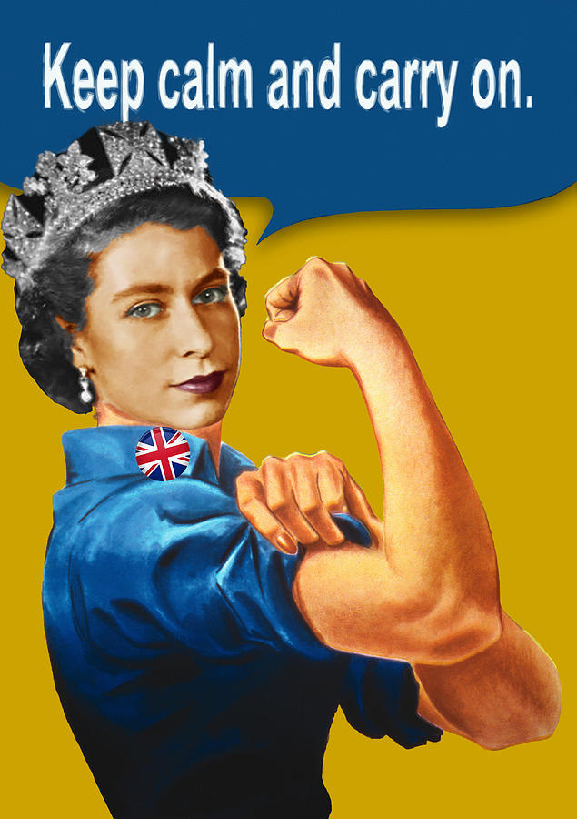 Vintage Image of Queen Elizabeth Rosie Tee Painting by Tony Rubino