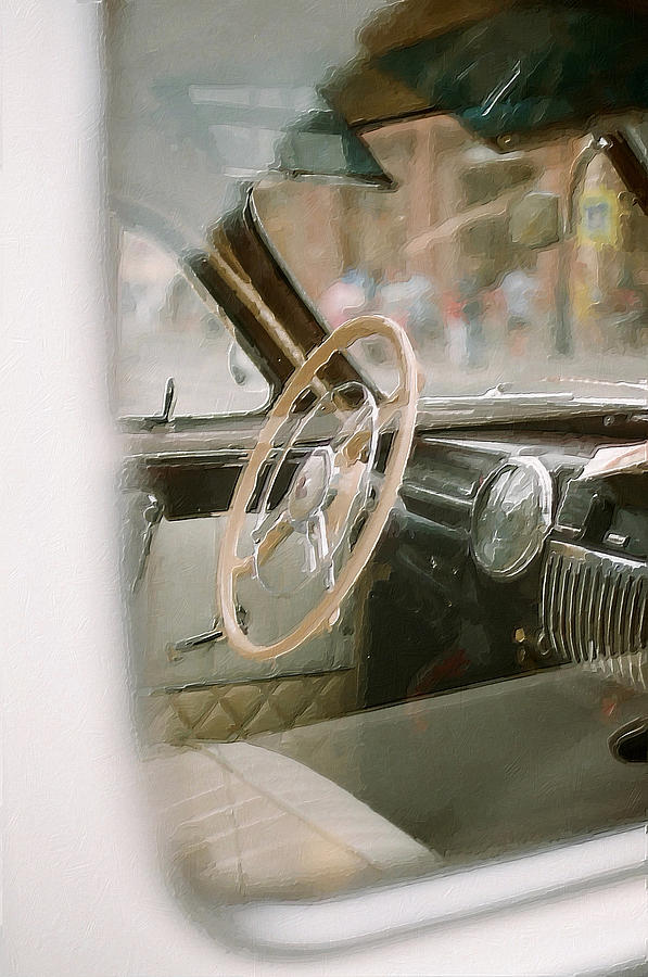 Vintage Interior Car Men Gift Retro Window Painting by Tony Rubino