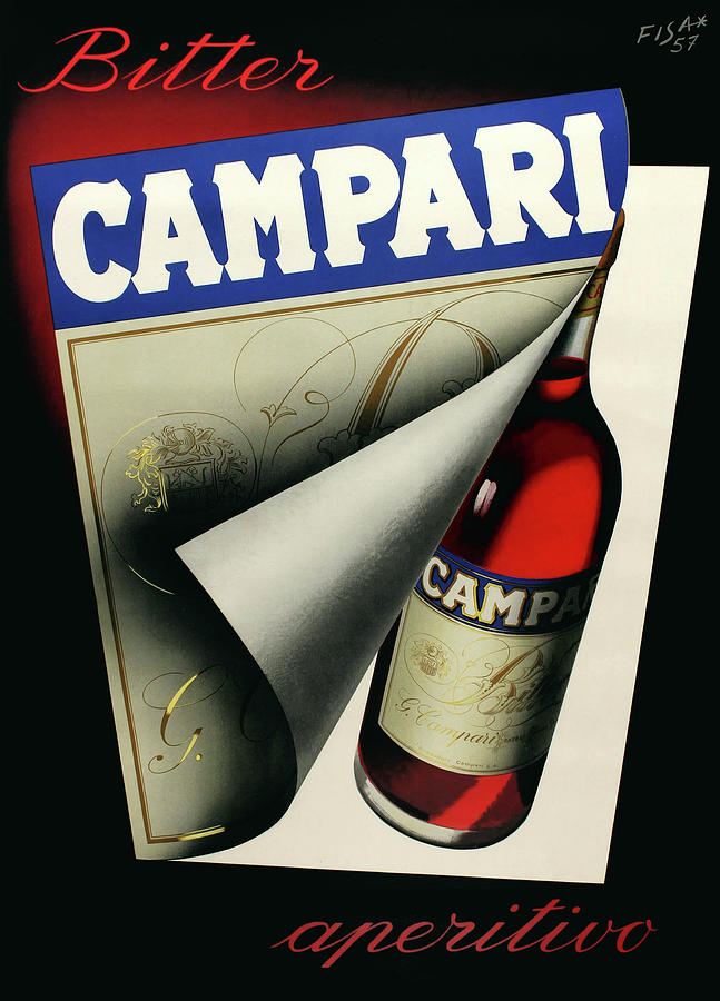 Vintage Italian Drink Poster By Fisa For Bitter Campari Aperitif   Vintage Italian Drink Poster By Fisa For Bitter Campari Aperitif Vintage Alcohol Posters 