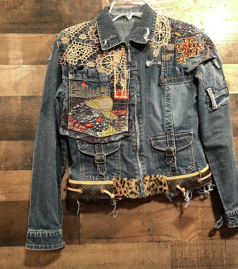 Vintage Jean jacket Pyrography by Pat Joiner - Fine Art America