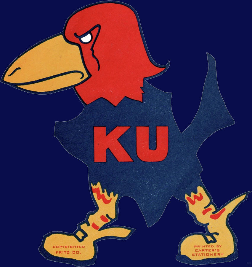 Vintage Kansas Jayhawks Art Mixed Media by Row One Brand