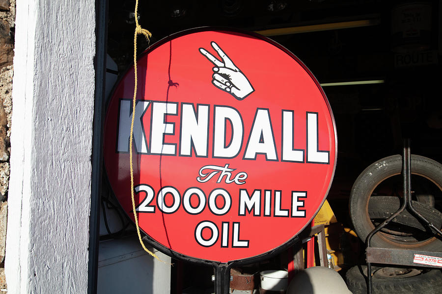 Vintage Kendall Oil sign on Historic Route 66 in Ash Grove Missouri Photograph by Eldon McGraw