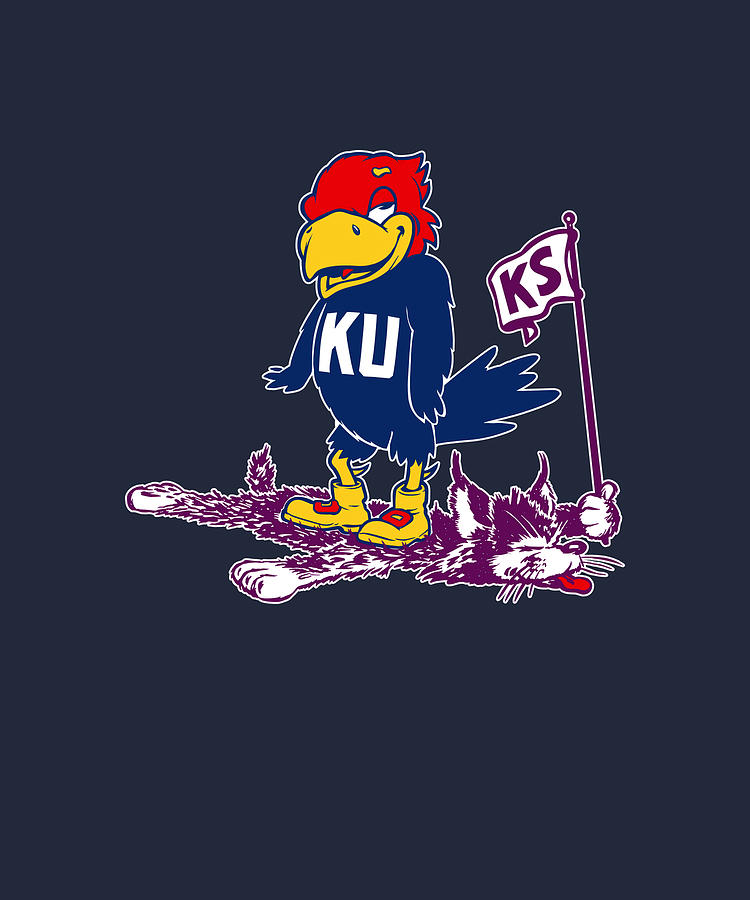 Vintage KU vs KState Mascot girl boy Painting by Watson Dan Pixels