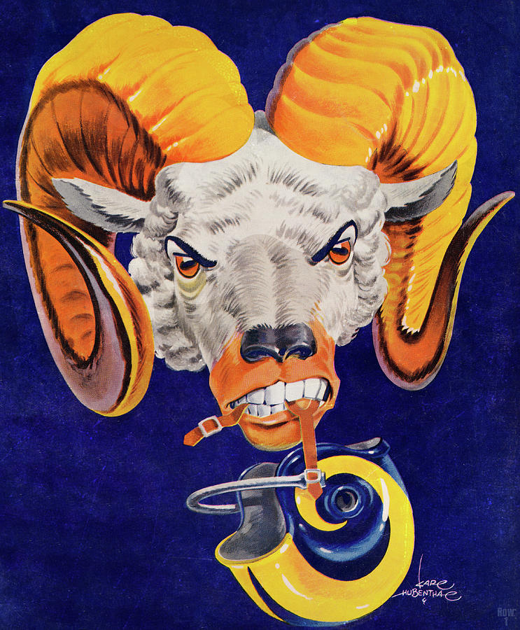 Vintage LA Rams Art by Karl Hubenthal Mixed Media by Row One Brand