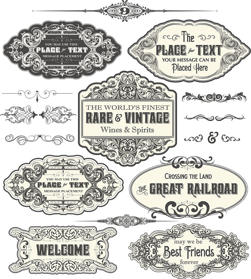 Vintage Label Frames Drawing by Cloudniners