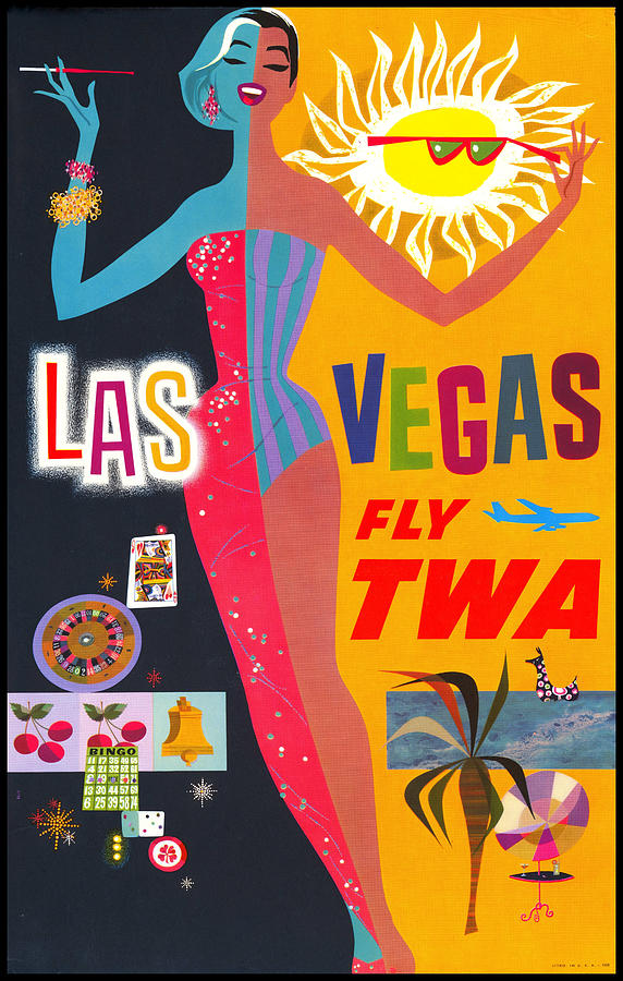 Vintage Mixed Media - Vintage Las Vegas Travel Poster by David Hinds