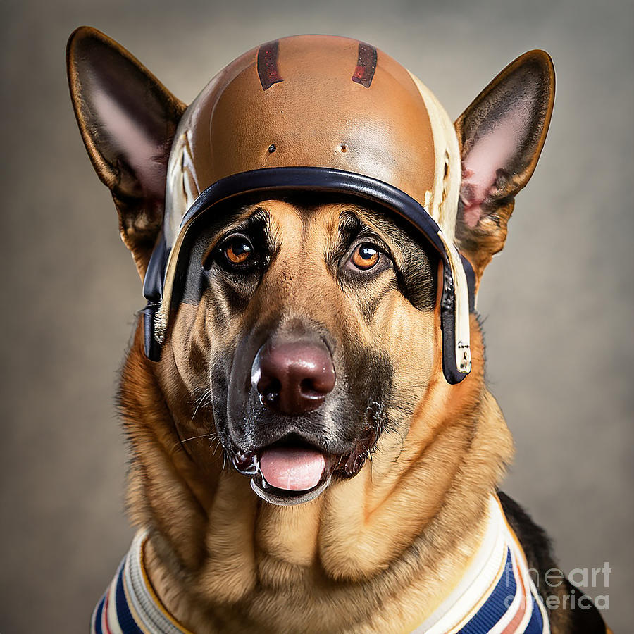 Vintage Leather Football German Shepard Photograph by Jt PhotoDesign ...