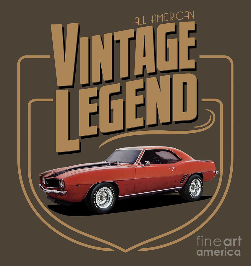 Vintage Drawing - Vintage Legend Camaro by Paul Kuras