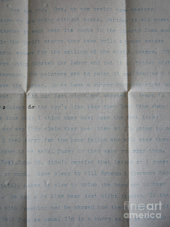 Vintage Letter to a World War I Infantry Soldier Photograph by Edward Fielding