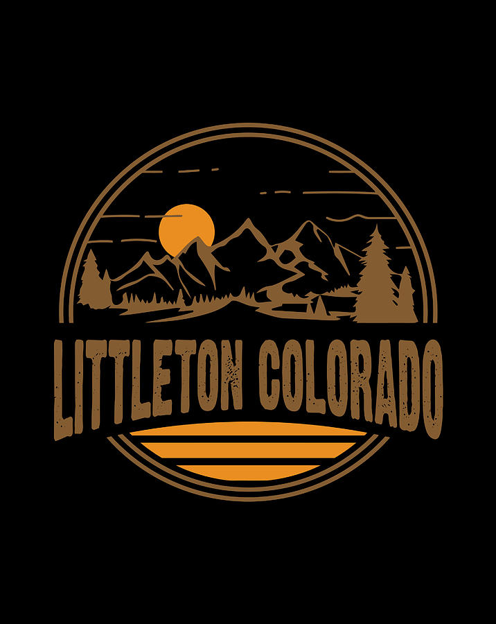 Vintage Littleton Colorado Mountain Hiking Souvenir Print Digital Art ...