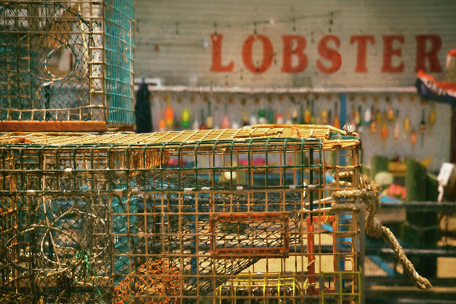Vintage Lobster Traps at Pigeon Cove - Rockport, Ma. Photograph by Joann Vitali