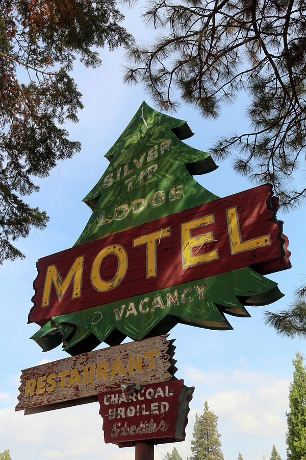 Yosemite National Park Photograph - Vintage Lodge Sign by Art Block Collections