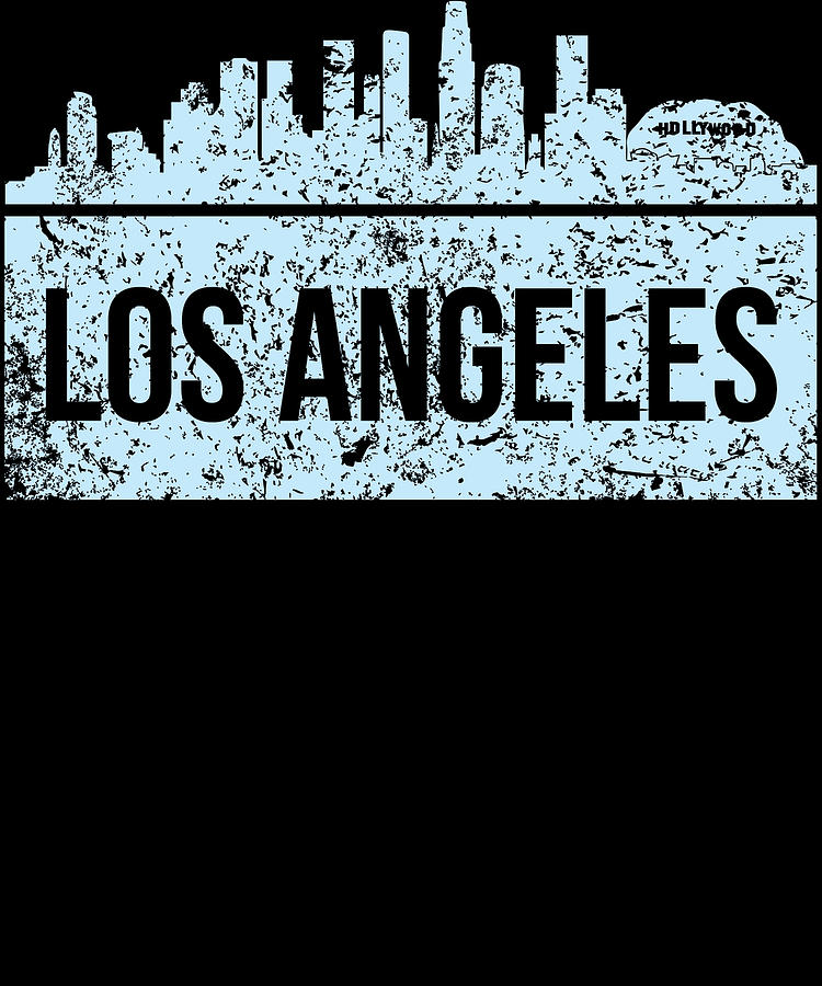 Vintage Los Angeles Skyline City View LA Shirt Digital Art by Orange ...
