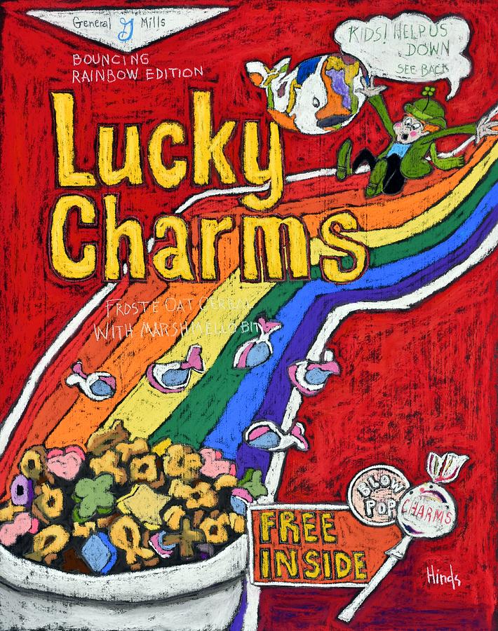 Vintage Lucky Charms Cereal Box Painting