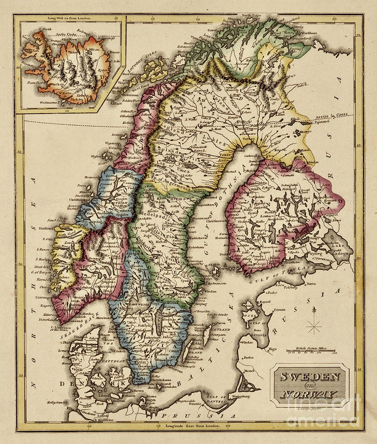 vintage-map-of-sweden-1817-photograph-by-jl-images-pixels