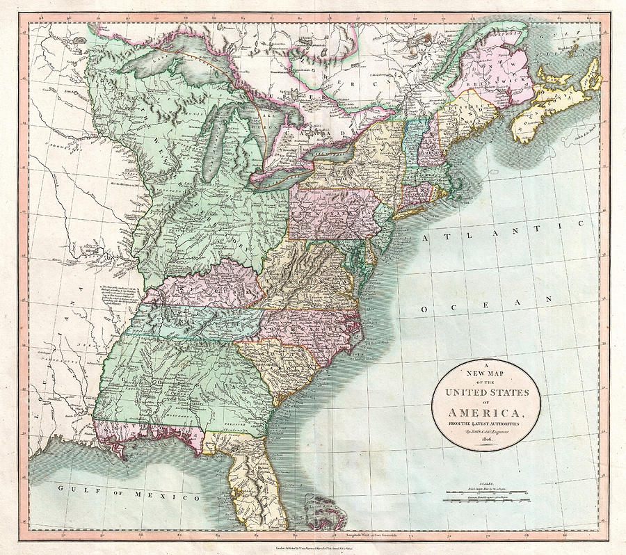 Vintage map of the Eastern United States Drawing by Philip Openshaw ...