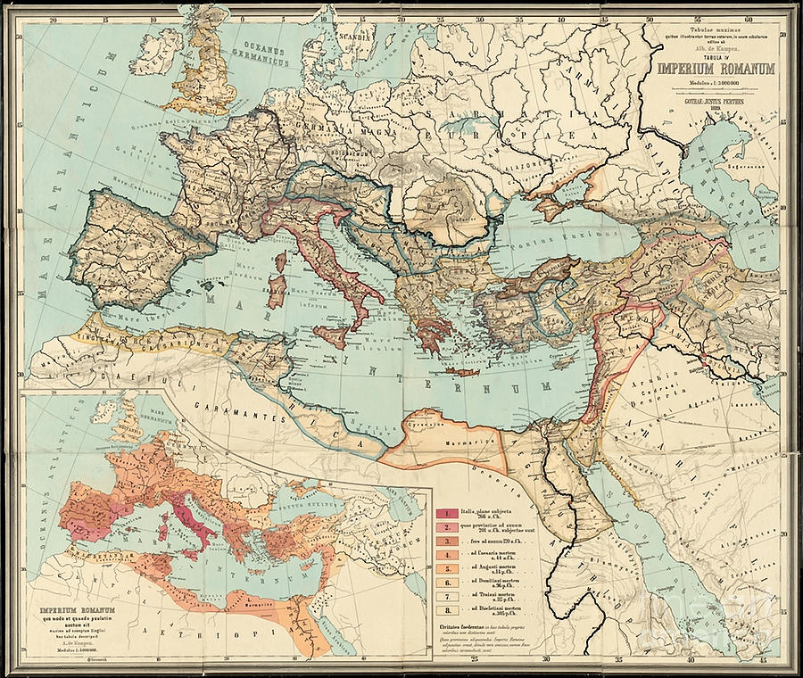 Vintage Map of The Roman Empire 1889 Digital Art by Bui Thai