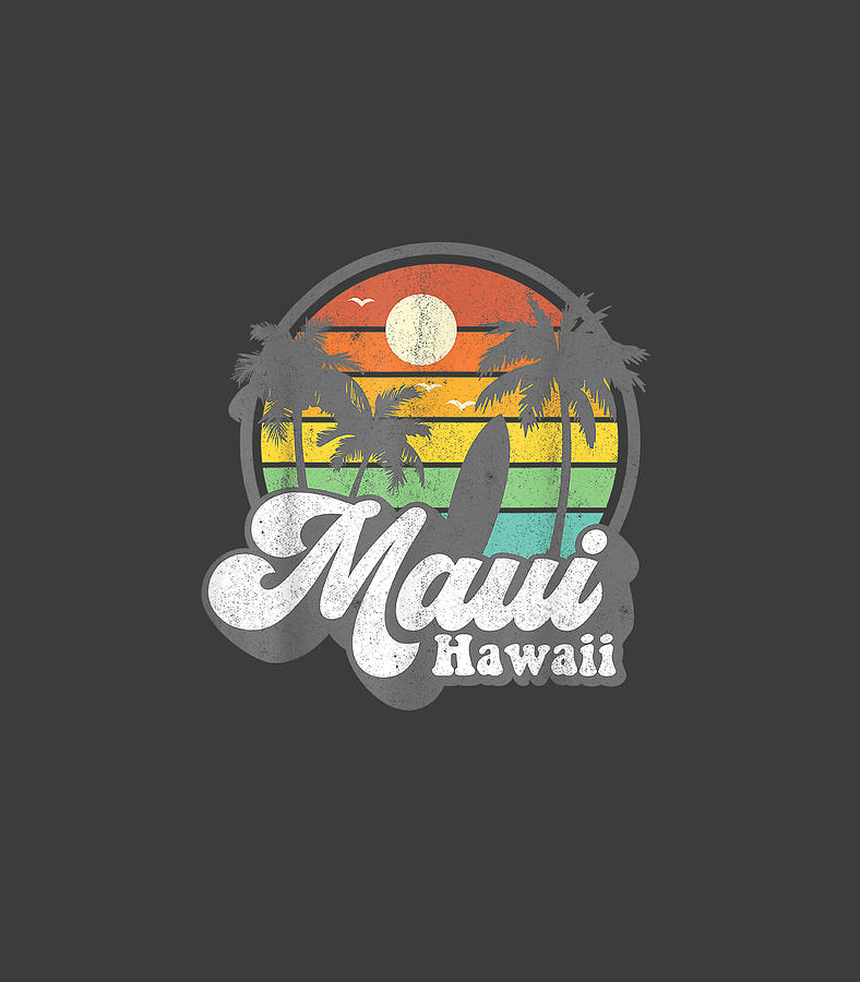 Vintage Maui Hawaii Hawaiian Beachurfing 70surf Digital Art by Blair ...