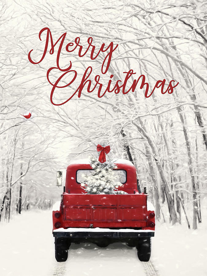 Vintage Merry Christmas Mixed Media by Lori Deiter