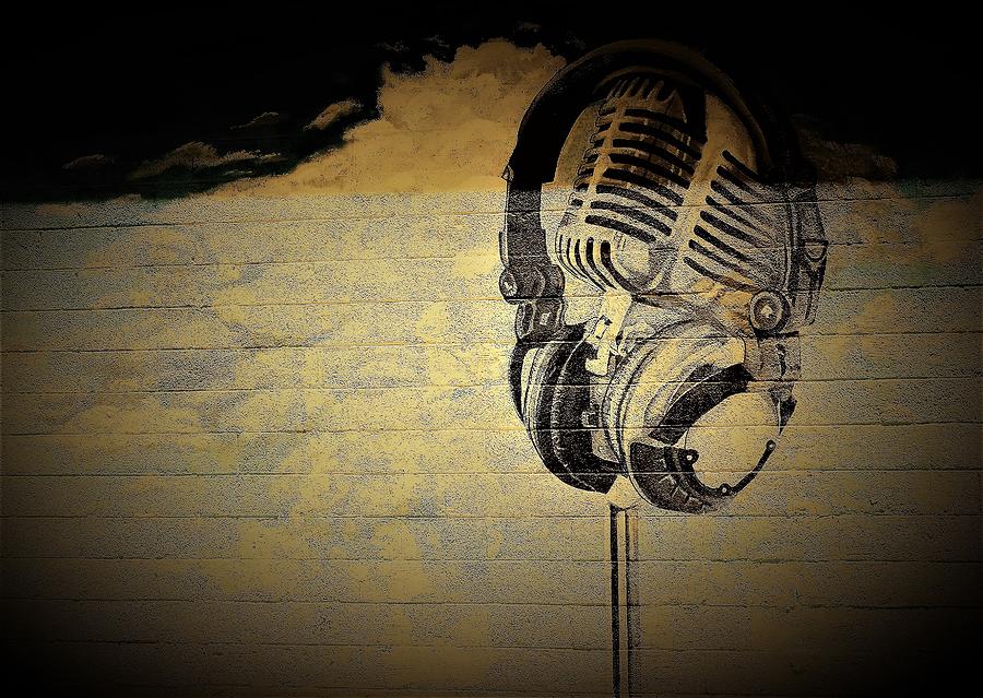 Vintage Microphone Mural Graffiti Photograph by Elizabeth Pennington